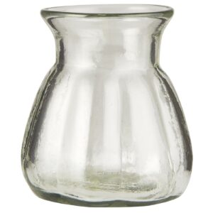 Vase verre transparent rainuré soufflé bouche fleurs séchées sèches coupées fraiches petit soliflore