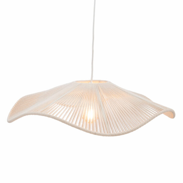 suspension luminaire blanc coton fer métal légère aérienne