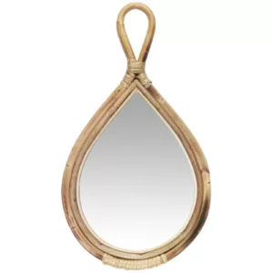 miroir, rond, bambou, miroir bambou, petit miroir, miroir rond, miroir goutte, miroir naturel, miroir bois