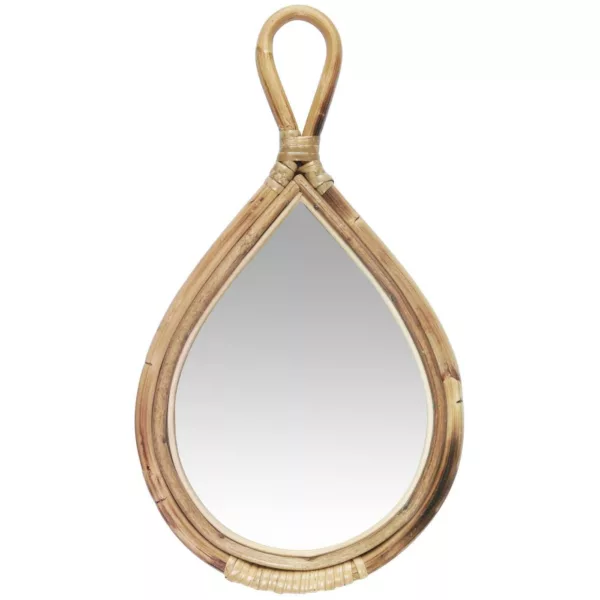 miroir, rond, bambou, miroir bambou, petit miroir, miroir rond, miroir goutte, miroir naturel, miroir bois