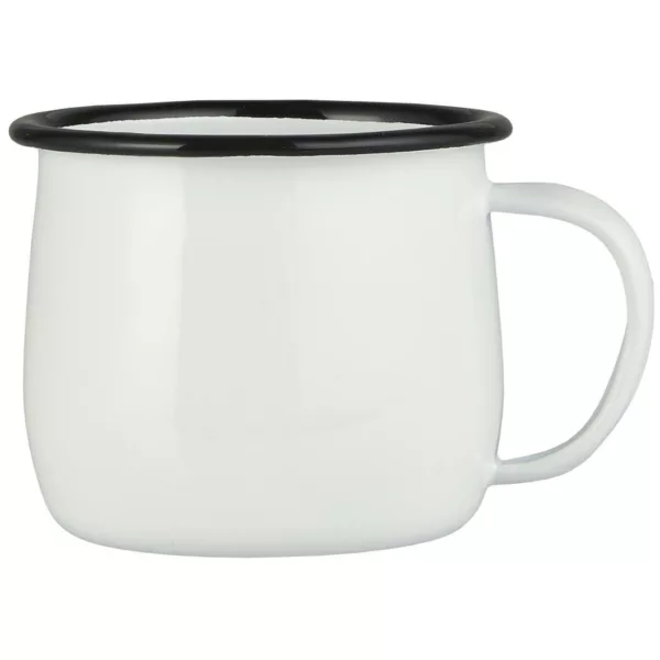 mug, tasse, tasse à thé, tisane, café, thé glacé, émail, tasse métal, mug métal, mug métal, blanc,