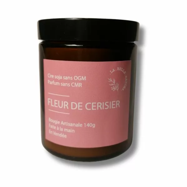 fleur de cerisier, cerisier en fleur, cerisier, fleur, bougie parfumée, bougie cire végétale, bougie soja, bougie française, made in france