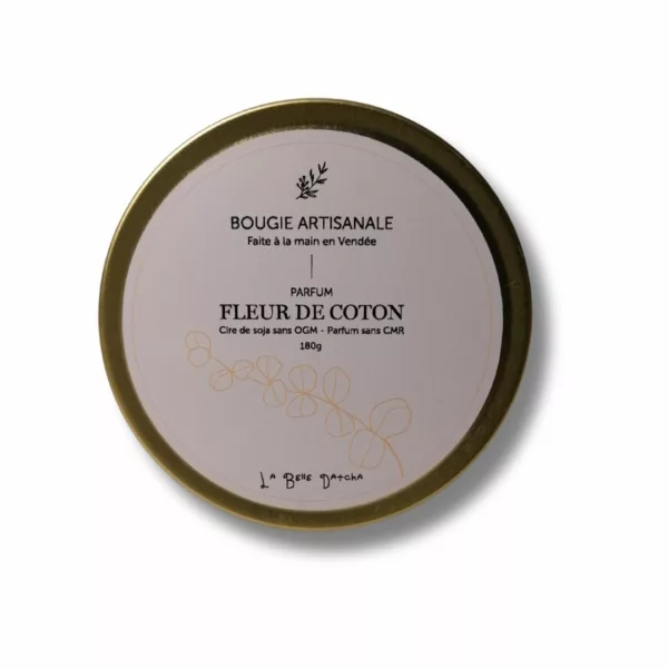 Bougie pot Or Fleur de coton 180gr